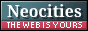 Button for Neocities. Its subtitle reads: the web is yours. 