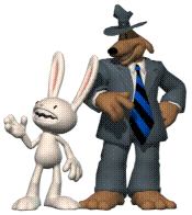 An anthropomorphic dog and rabbit. The dog is wearing a detective's outfit. 